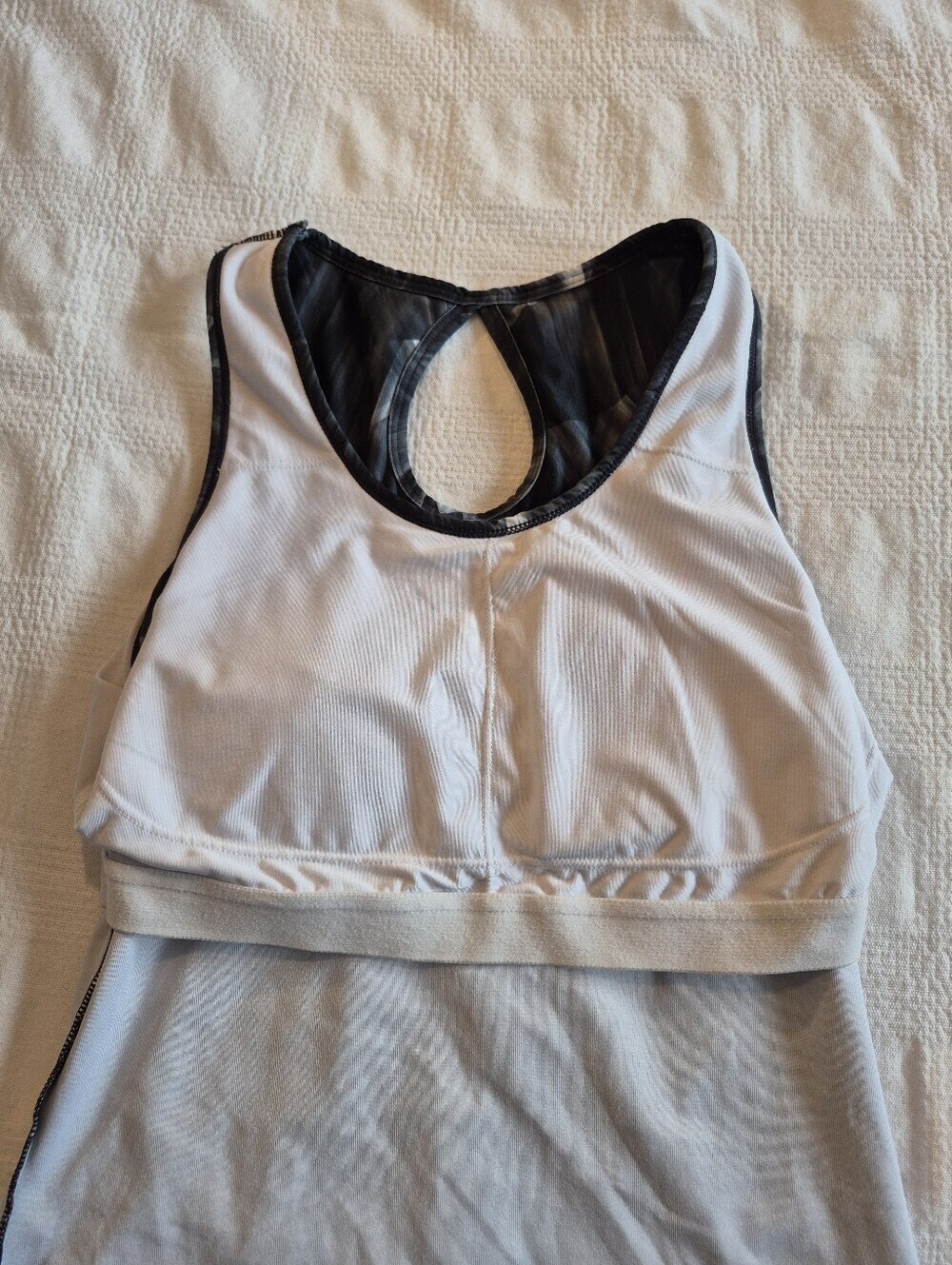 MPG women's Medium tank top black, gray white padded bralette VGUC - Picture 4 of 6